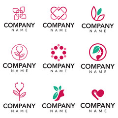 Beauty clinic vector logo icon illustration collection
