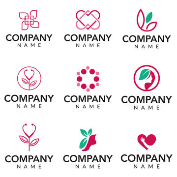 Beauty clinic vector logo icon illustration collection
