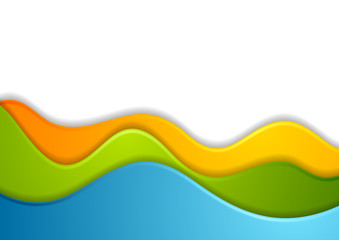 Colorful corporate smooth waves abstract background