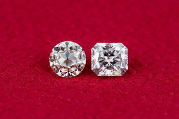 Diamonds on Red Background