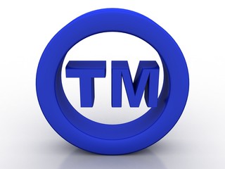 3d rendering tm trade mark sign concept