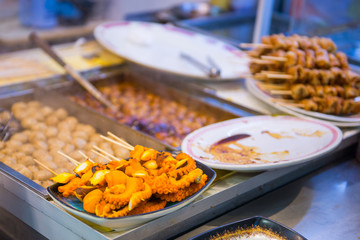 Hong Kong street food at food stall in town, Hong kong