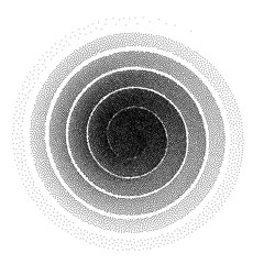 Abstract spiral background. Black and white halftone stipple dots pattern