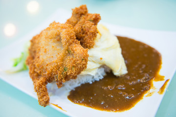 Curry rice with fried chicken