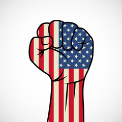 Fist with American flag
