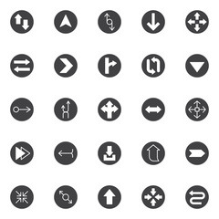Arrows vector icons set, modern solid symbol collection, filled style pictogram pack. Signs, logo illustration. Set includes icons as up and down arrows, navigation, resize, directions, controller
