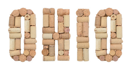 Wine region of USA Ohio made of wine corks Isolated on white background
