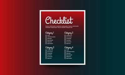 To Do Checklist Design in Flat Morden Minimalist Style