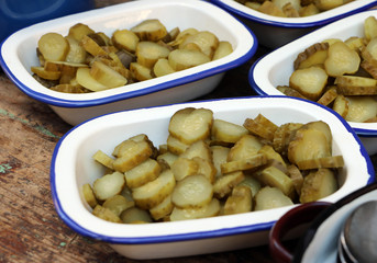 close up with delicious pickles