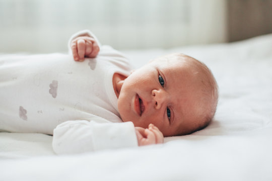 Newborn Baby Looking At Camera