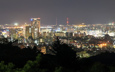 Obraz premium Kanazawa night cityscape view Japan