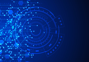 Vector Abstract futuristic circuit board,technology innovation Hexagonal, Global Network, computer technology dark blue color background , technology concept.