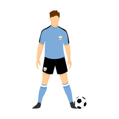 Uruguay Football Uniform National Team Illustration