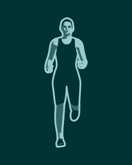 Running woman. Side view silhouette. Sport and recreation