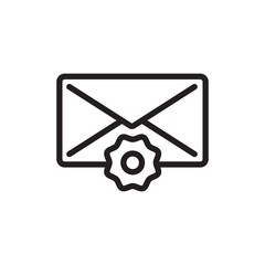 mail settings, mail options outlined vector icon. Modern simple isolated sign. Pixel perfect vector  illustration for logo, website, mobile app and other designs