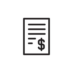 bill, cheque outlined vector icon. Modern simple isolated sign. Pixel perfect vector  illustration for logo, website, mobile app and other designs