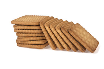 square cookies isolated on white background