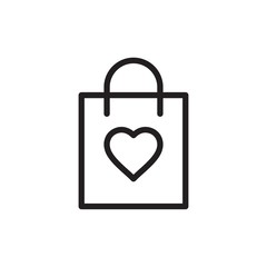 favorite shopping bag outlined vector icon. Modern simple isolated sign. Pixel perfect vector  illustration for logo, website, mobile app and other designs