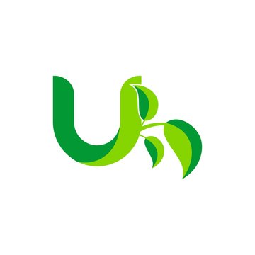 sophisticated luxury logos, concept logo leaf letter U, natural green leaf symbol, initials icon design, nature green leaf symbol