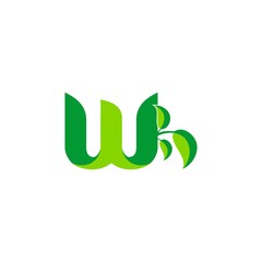 sophisticated luxury logos, concept logo leaf letter W, natural green leaf symbol, initials icon design, nature green leaf symbol