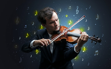 Falling notes with classical musician