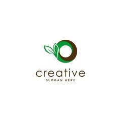 sophisticated luxury logos, concept logo leaf letter O, natural green leaf symbol, initials icon design, nature green leaf symbol