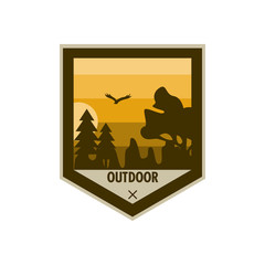 Outdoor Edgy Shield Adventure Badge Design