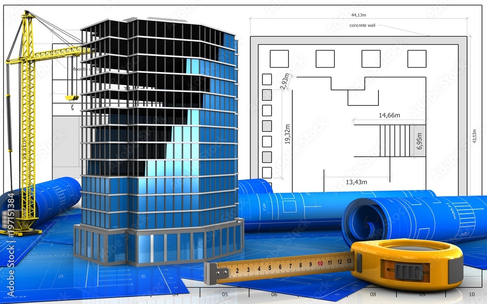 Wall mural 3d of ruler