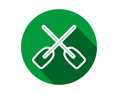 green paddle icon circle sports equipment tool utensil image vector