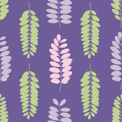 Tree leaf silhouettes seamless pattern. Vector illustration
