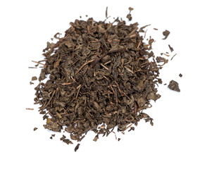 Heap of black tea leaves