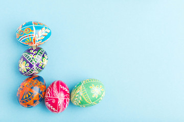 Colorful shiny easter eggs