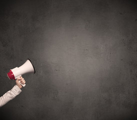 Megaphone on plain background