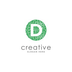 Eco Natural Letter Initial D Logo Design Template