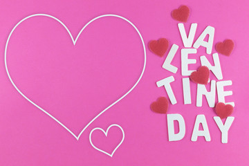 Valentine's day love Letter on pink paper background with copy space.