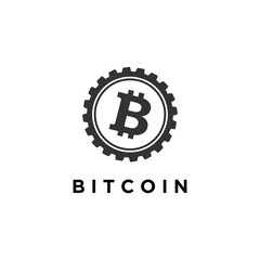bitcoin and blockchain logo vector illustrations