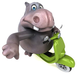 Fun hippo - 3D Illustration