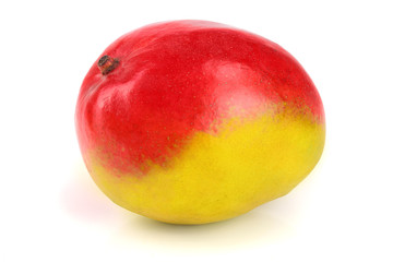 Mango fruit isolated on white background close-up without shadow