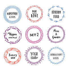 Stylish set of multi colored round frames .Vector frameworks 2.