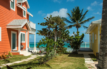 Colorful houses in Eleuthera Island, Bahamas