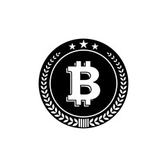 bitcoin and blockchain logo vector illustrations