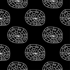 Black and white geometric ornament. Seamless pattern