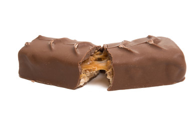 chocolate bar with nuts isolated