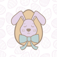 Easter rabbit with Easter egg. Vector illustration isolated.