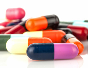 pills capsules isolated on white background
