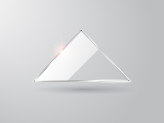 Triangle glass. Space for text. Vector illustration.