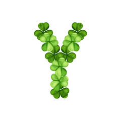 Letter Y clover ornament