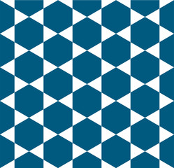 Indigo Blue White Star Pattern Seamless