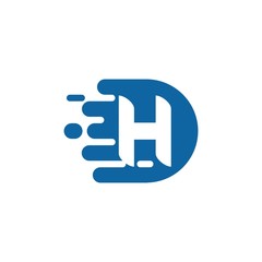 Initial Letter H Digital Logo Design Template