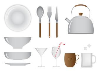 Everyday Object of Kitchen and Dining Equipment Set